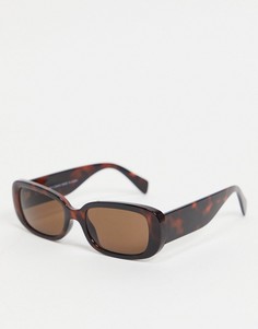 Солнцезащитные очки в овальной черепаховой оправе Weekday-Коричневый цвет