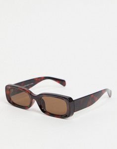 Солнцезащитные очки в прямоугольной черепаховой оправе Weekday Cruise-Коричневый цвет