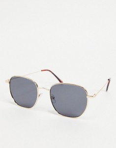 Серебристые солнцезащитные очки с оправой шестиугольной формы Only & Sons-Серебристый