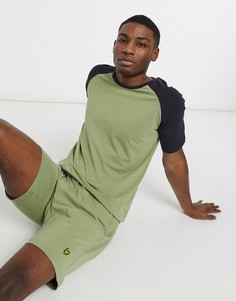 Комплект одежды для дома зеленого цвета с круглым вырезом и рукавами реглан Lyle & Scott Bodywear Reggie-Зеленый цвет