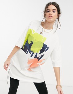 Белая oversized-футболка с принтом "MTV" River Island-Белый
