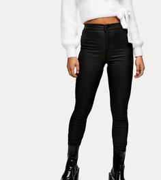 Черные джинсы скинни с покрытием Topshop Petite Joni-Черный цвет