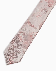 Розовый жаккардовый галстук с цветочным узором Topman-Розовый цвет