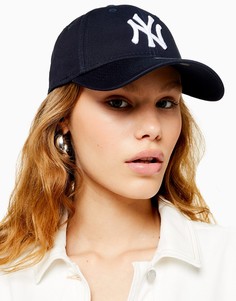 Темно-синяя кепка с принтом "NY" Topshop New Era-Темно-синий