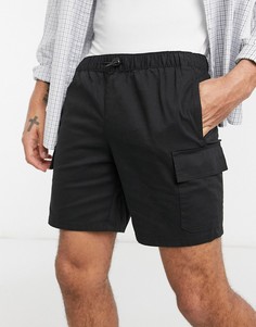 Черные шорты карго ASOS DESIGN-Черный цвет