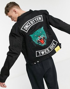 Джинсовая куртка с принтом "Once bitten" WеSC-Черный цвет Wesc