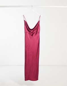 Пурпурное платье-комбинация мини со свободным воротом Lioness-Розовый цвет