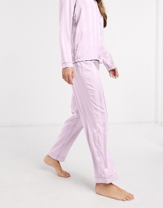 Сиреневые брюки в полоску из жаккардового сатина Loungeable-Фиолетовый цвет