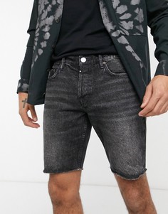 Черные выбеленные джинсовые шорты с необработанным краем AllSaints-Черный цвет