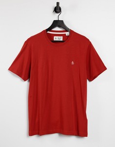 Темно-красная футболка с вышитым точечным логотипом Original Penguin-Красный