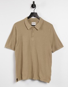 Светло-коричневая трикотажная футболка-поло Only & Sons-Коричневый цвет