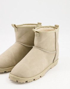 Светло-серые ботинки-слиперы из искусственной замши ASOS DESIGN-Нейтральный