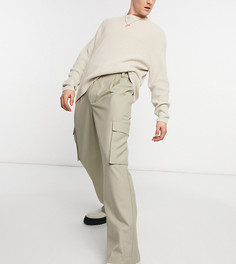 Светло-бежевые брюки свободного кроя из саржи в стиле 90-х COLLUSION-Нейтральный