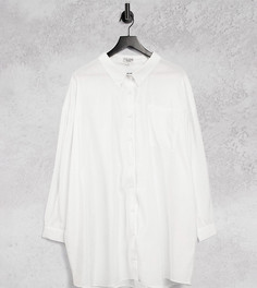 Белая удлиненная oversized-рубашка In The Style Plus x Saffron Barker-Белый