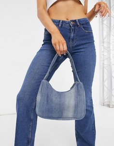 Голубая джинсовая сумка на плечо Monki Hilma-Голубой