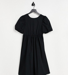 Черное платье миди с присборенной юбкой и бантом на спине Y.A.S. Petite-Черный цвет