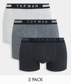 Набор из 3 серых боксеров-брифов Topman-Серый