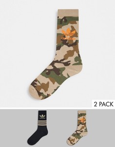 Набор из 2 пар носков с камуфляжным принтом adidas Originals-Многоцветный