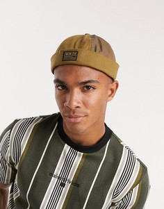 Шапка-бини цвета хаки из рипстопа с узором «в елочку» Topman-Зеленый цвет