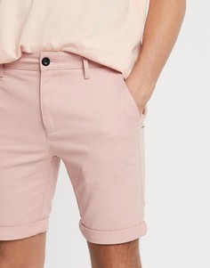 Розовые шорты чиносы зауженного кроя Topman-Розовый цвет