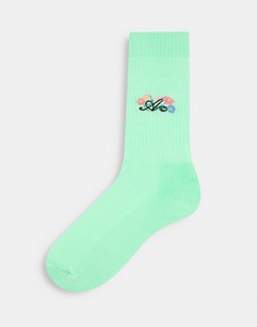 Зеленые спортивные носки с вышитым логотипом ASOS Actual-Зеленый цвет