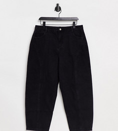 Черные суженные книзу джинсы с декоративными швами Missguided Petite-Черный цвет