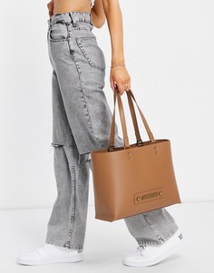 Светло-коричневая сумка-тоут с бумажником Love Moschino-Коричневый цвет