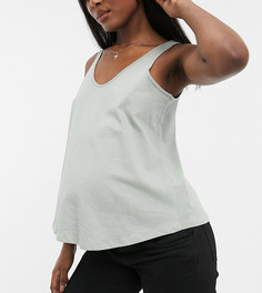 Майка цвета хаки из органического хлопка с овальным вырезом ASOS DESIGN Maternity Ultimate-Зеленый цвет