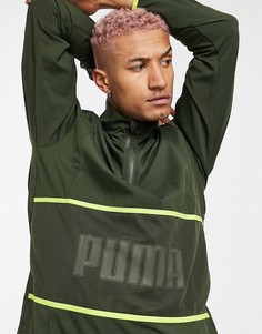 Зеленая спортивная куртка с графическим принтом Puma Training-Зеленый цвет