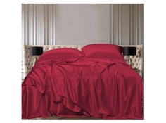 Комплект постельного белья (семейный) silk ruby (elhomme) красный 43x10x32 см.