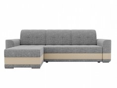 Угловой диван левый Честер Рогожка Серый/Бежевый Bravo