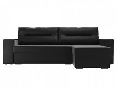 Диван угловой Эридан правый Экокожа Черный Bravo