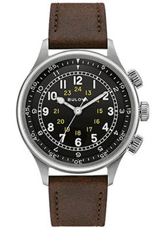 Японские наручные мужские часы Bulova 96A245. Коллекция Pilot