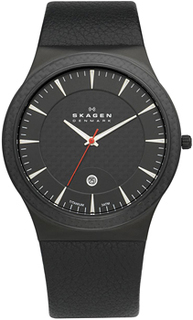 Швейцарские наручные мужские часы Skagen 234XXLTLB. Коллекция Leather
