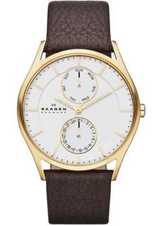 Швейцарские наручные мужские часы Skagen SKW6066. Коллекция Leather