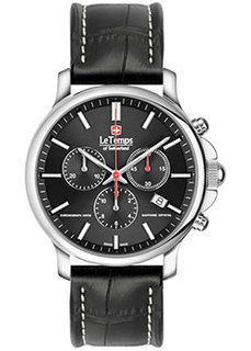 Швейцарские наручные мужские часы Le Temps LT1057.12BL01. Коллекция Zafira Chrono