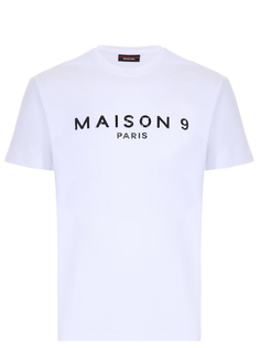 Футболка хлопковая с логотипом Maison 9 Paris