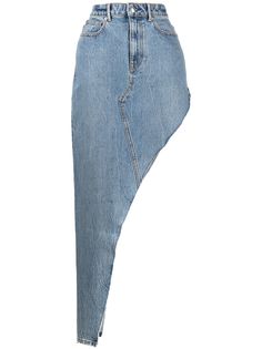 Alexander Wang длинная джинсовая юбка асимметричного кроя