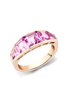 Pragnell кольцо из розового золота с розовым сапфиром