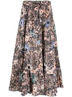 Ulla Johnson юбка с завышенной талией и принтом