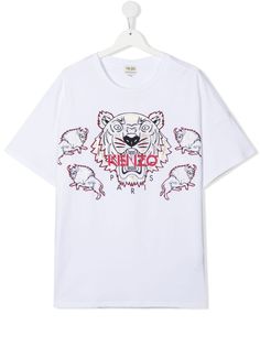 Kenzo Kids топ с короткими рукавами и логотипом