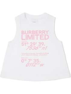 Burberry Kids топ с принтом