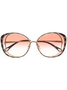 Chloé Eyewear солнцезащитные очки Hannah в оправе кошачий глаз