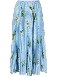 RED Valentino плиссированная юбка с цветочным принтом