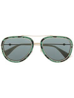 Gucci Eyewear солнцезащитные очки со змеиным принтом