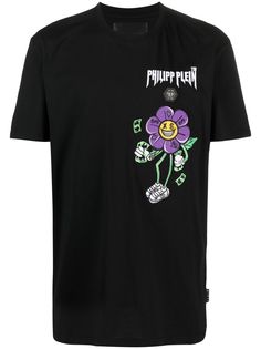 Philipp Plein футболка с вышивкой Flowers