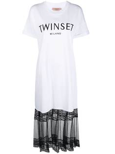 TWINSET платье-футболка с короткими рукавами и логотипом