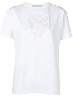 Ermanno Scervino футболка с цветочной вышивкой
