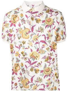 Etro рубашка поло с цветочным принтом