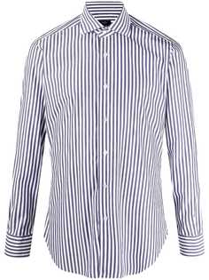 Barba полосатая рубашка со срезанным воротником